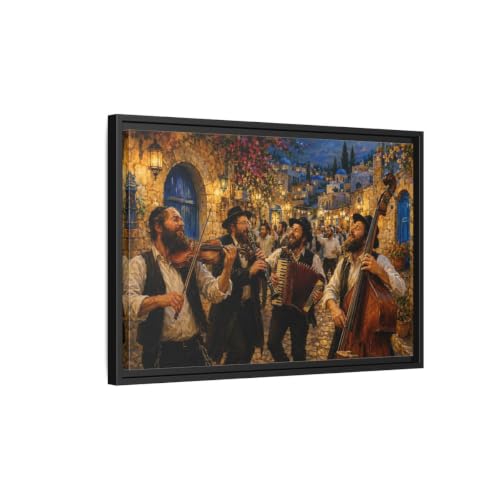Toile musiciens klezmer juifs horizontal pour une décoration de salon chaleureuse