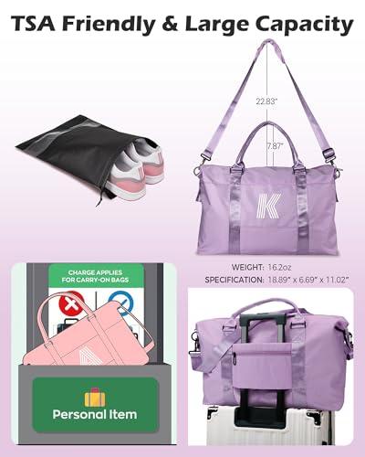 Vogewood Personalized Initial Overnight Bag