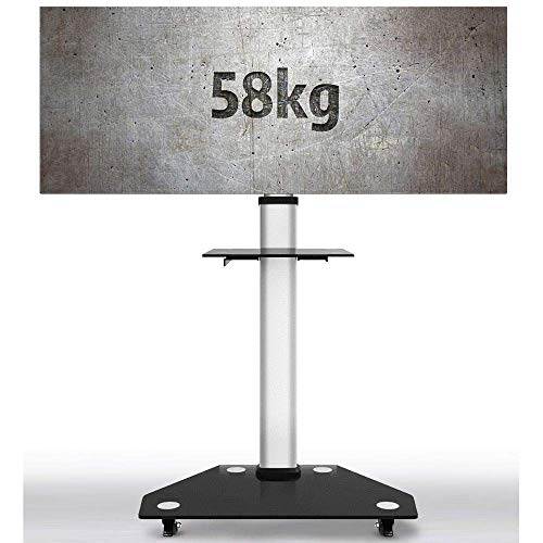 Soporte móvil de piso para TV 32-55 pulgadas, acero inoxidable miniatura 5