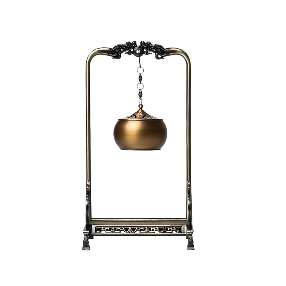 Incense Holder, Brass Hollow Hanging Reverse Flow Incense Burner Home Indoor Creative Decorative Ornament Holder