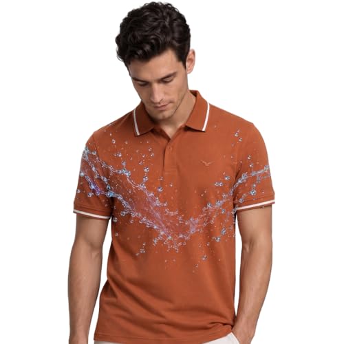 Image of NOBERO Men's Travel Polo T-Shirt | Premium Cotton Stretch Fabric | Anti-Odor & Water-Repellent | UPF 50+ Sun Protection | Regular Fit Polo Collar Casual Wear