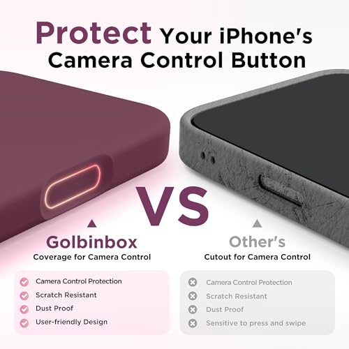 Image of GolbinBox Magnetic for iPhone 17 Pro Max Case, Silicone Cover, Wine Red