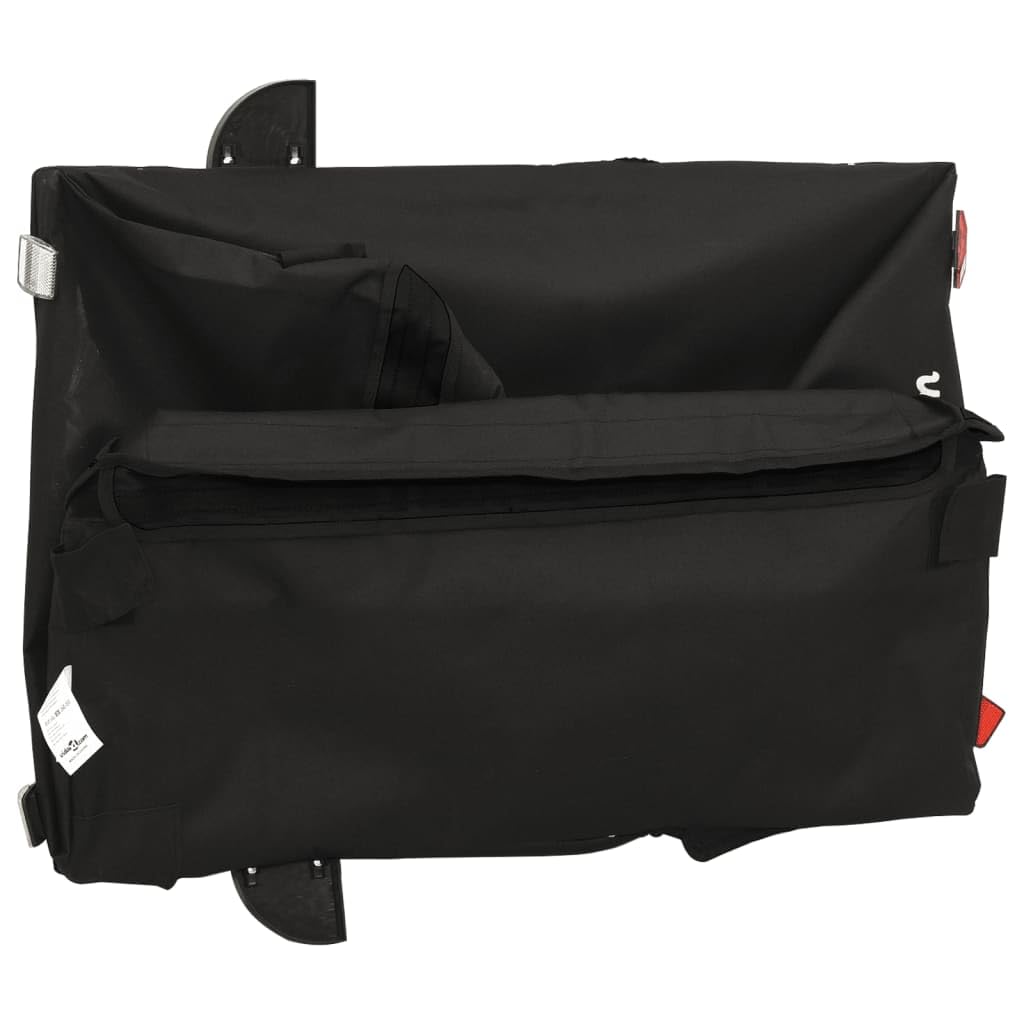 Fahrradanhänger Schwarz 45 kg Eisen, Fahrrad-Lastenanhänger, Fahrrad-Großlastwagenanhänger, Fahrrad-Lastenwagen, Fahrrad-Lastenwagen, Radfahren, Camping, Gepäckaufbewahrung, Träger, Transport, Typ2