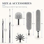 IDEATECH Cobweb Duster Kit with Extension Pole, 110-Inch Reach High Ceiling Fan Duster, Spider Web Brush with Telescoping Pole, Bendable Microfiber Duster for Wall Edges, Corners & Hard-to-Reach Areas - Image 2