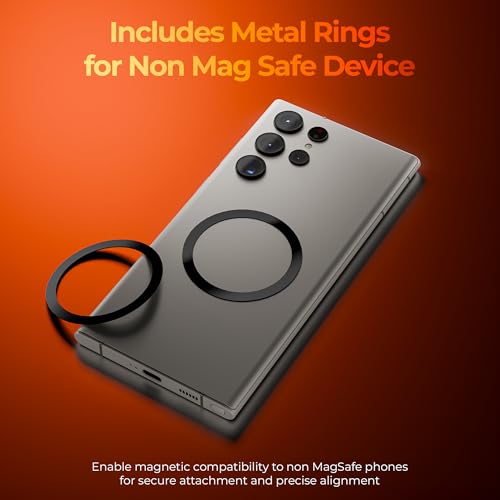 Image of Zebronics Magnetic Mobile & Tablet Holder, 360 Rotation, Multi-Angle Adjustment, Height Adjustable, MagSafe Compatible with Metal Ring, N52 Magnet (MS500)