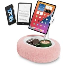 Viozon Tablet Pillow Stand,Kindle Pillow Stand, Compatible with 4-11" Tablet/Phone with Small Bowl, Kindle Holder Accessories,Idea for Reading and Video Watching On Bed,Pink