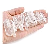 JOVIVI 100g 0.22 lb Bulk Natural Polished Tumbled Clear Quartz Crystal Points Shards 10-30 Piece/0.4