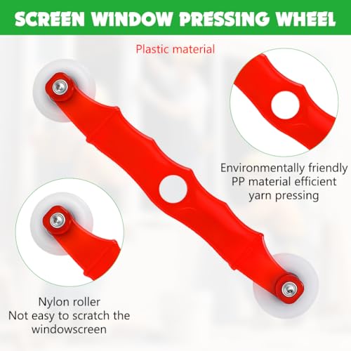 Image of Serplex Window Screen Repair Roller Tool Kit, Screen Installation Tool with Double Roller Wheels & Hook Pick, Window Screen Spline Roller Set for Screen Door & Window Mesh Replacement for Windows