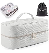 ELCUPA Hair Tools Travel Case with Black Hair Dryer Bag, Large Hair Tools Travel Carrying Case fo...