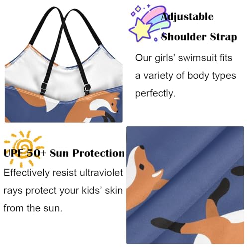 Image of Girls one Piece Swimsuit Summer UPF 50+ Quick Dry Beach Bathing Suit with Straps Swimwear 3-10 Years