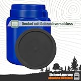 FIXKRAFT Weithalsfass Futtertonne Hund Gärfass Lebensmittelbehälter mit Deckel Kanister Lebensmittelecht Futter Tonne Pferd Mostfass (Blau, 50 Liter)