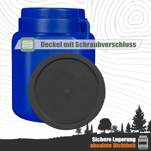 FIXKRAFT Weithalsfass Futtertonne Hund Gärfass Lebensmittelbehälter mit Deckel Kanister Lebensmittelecht Futter Tonne Pferd Mostfass (Blau, 50 Liter)