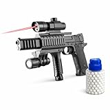 Pistolet à Billes 28 cm avec Viseur Laser Rouge, Design Futuriste, pour Cosplay et Loisir, +18 Ans, 400 Billes Incluses, LED Factice