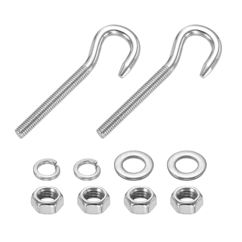 PATIKIL 2 個セット M5 フックボルト 2.3インチ ステンレス鋼 リフティング ショルダー アイボルト ダブルナット 平座金 スプリングワッシャー付き 屋内 屋外用 - PATIKIL - 商品画像