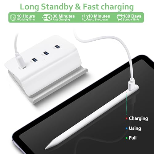 Image of GADGETSWEAR Stylus Pen for Android, iPhone, iPad, Tablet & Smartphones - High Precision Fine Point Disc Tip, Type-C Charging, Long Battery - Universal Touch Screen Pen for Pro Drawing & Writing, White