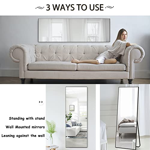 Neutype Wall Mirror 59"X20" Floor & Full Length Mirrors Floor Length Mirror Stand Up Mirror Black Full Length Mirror For Bedroom Gym Mirrors Black Standing Mirror For Bedroom #TOP7