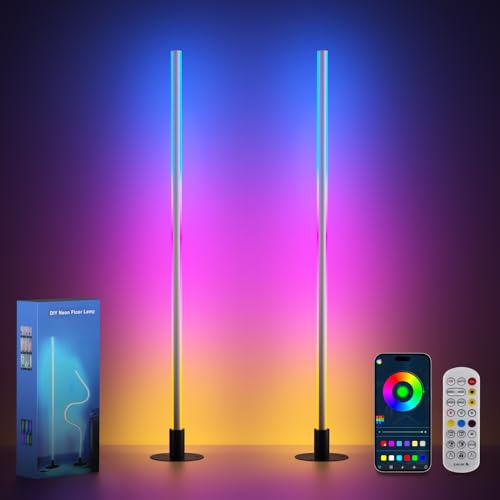 Lámpara de pie LED inteligente de esquina pack de 2 con RGB y control