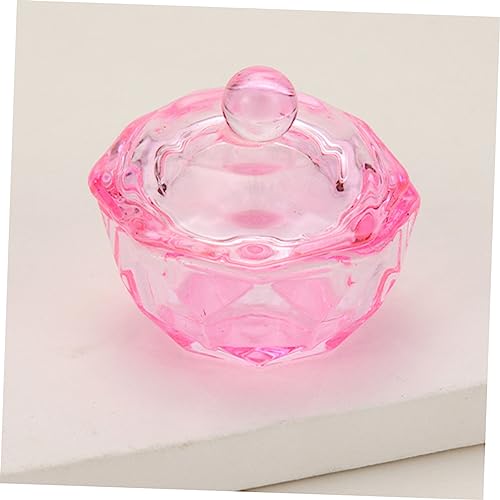 Vaso de vidrio con tapa para uñas 2 piezas miniatura 3