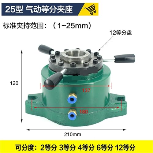 Mandrin pneumatique vertical 25 avec indexation pour tour - 3