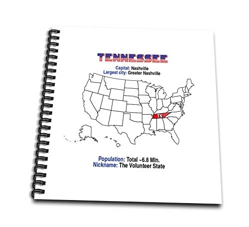 Livre de dessin 12x12 blanc Tennessee, carnet de croquis USA et scrapbooking memory book