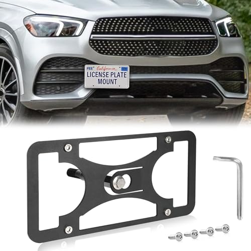 No Drill Front License Frame Compatible with Mercedes-Benz GLE AMG 2016-2019 and S-Class Base 2014-2021 Anti-Theft License Plate Tow Hook Mount Holder Car Tag Covers Rust-Proof, Car Accessories by Biinfly - Used condition - US$24.23