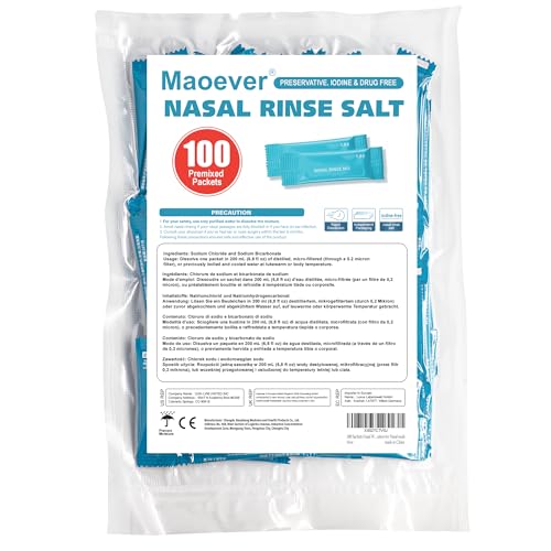 100 Sachets Nasal Wash Salt 1.8g – for Nasal Irrigation, Saline Solution for Nasal wash