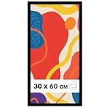 Photoframe4you - Bilderrahmen 30x60 cm - Schwarz - MDF rahmen mit Acrylglas 60x30 cm - Arco