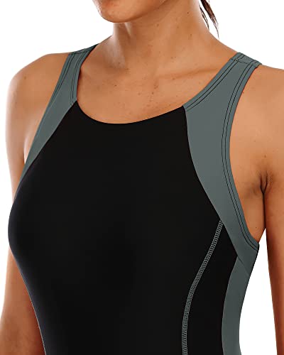 Image of CharmLeaks One Piece Swimsuits Athletic Racerback Bathing Suits Racing Swimwear