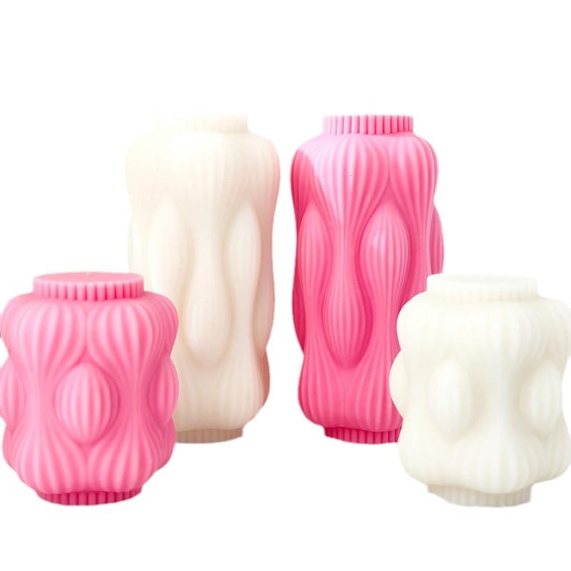Striped Water Droplet Ball Column Candle Soap Silicone Mold 3D Abstract Stone Aromatherapy Candle Decoration Mold (1)