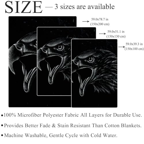 Plaid oiseau noir couverture chaude et douce pour lits et divans - 5