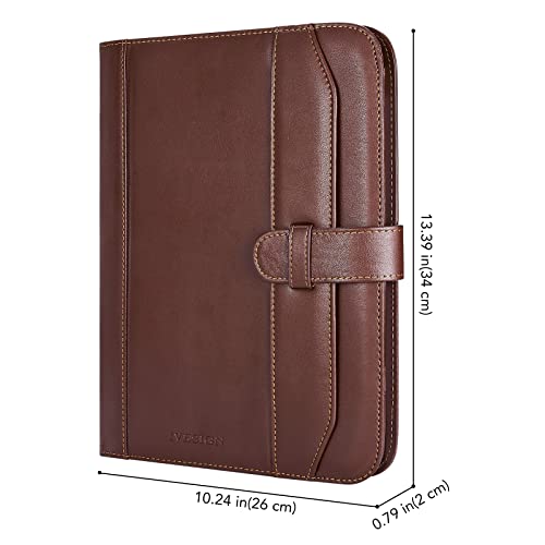 Ivesign Padfolio Faux Leather Portfolio Folder Resume/Meeting/Legal Documents/A4 Writing Pad/Clipboard Folder Notepad Clip Boards Portfolio Organizer Slim Business Portfolio For Men And Women Brown #TOP2