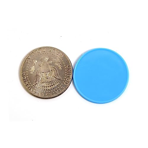 Smartdealspro Undurchsichtiger Lernzähler aus Kunststoff, Mini-Poker-Chips, Spielsteine mit Aufbewahrungsbox (Himmelblau, 32 mm (100 Stück))