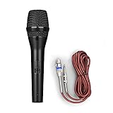 Micrófono Anti-aullando con cable de micrófono profesional de la casa canto del Karaoke del micrófono de metales de mano cardioide micrófono dinámico con XLR a 1/4' Cable Micrófono de Karaoke