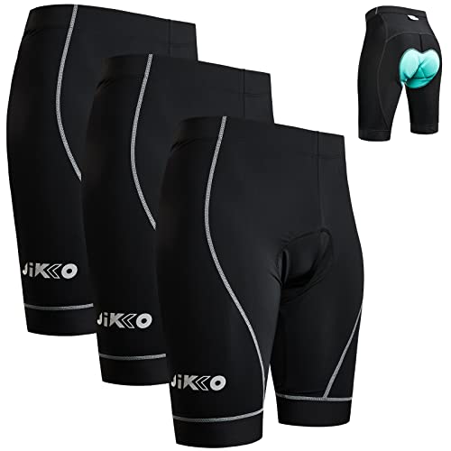 JIKKO Herren-Radhose, Fahrrad-Unterwäsche für Herren, 4D-gepolstert, Fahrradhose, Fahrradbekleidung, schwarz, Groß Cover