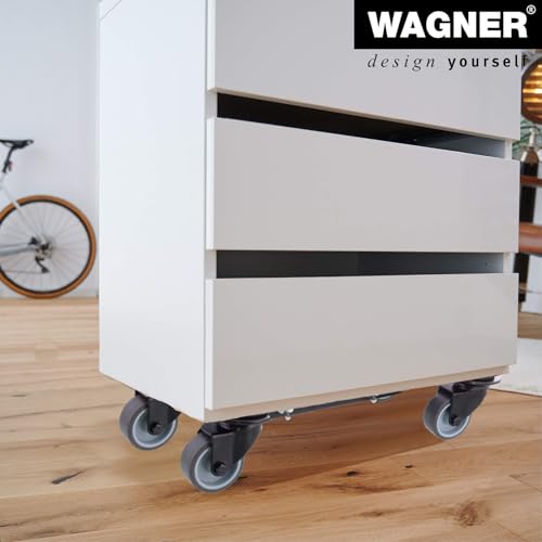 WAGNER Transportroller Transporthilfe I Industriestahl beschichtet 35-50 x 16,5 x 9 cm, Tragkraft 250 kg I Möbelroller mit ausziehbarer Ladefläche ! Umzugsroller mit Flexibler Anpassung, Rollbrett