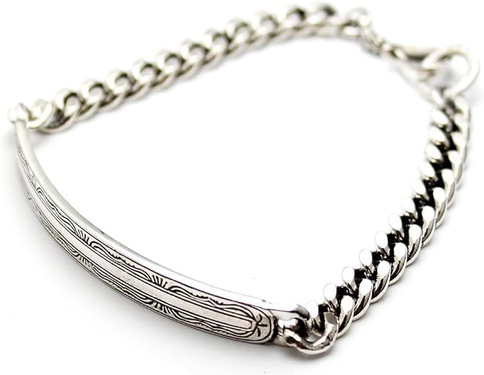COSUMOSU Curb Chain Plate Bracelet for Women – 925 Sterling Silver Punk Everyday Jewelry - Image 2