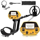 LEADZM Détecteur de Métaux 2 Modes Haute Précision Hauteur Réglable(78-108 cm), avec Bobine Étanche Longeur Réglable, Batterie, Sac, Pelle, pour Enfants Adultes