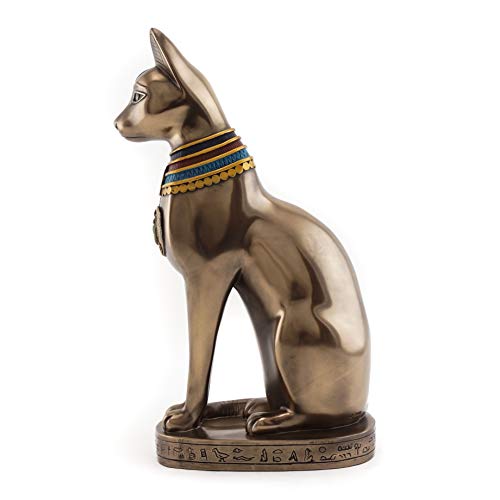 Top Collection Egyptian Bastet Statue - Hand Painted Goddess Of Sunrise, Music, And Fertility Sculpture - 12-Inch Ancient Egypt Protector Of Women Figurine (Cold Cast Bronze) #TOP1