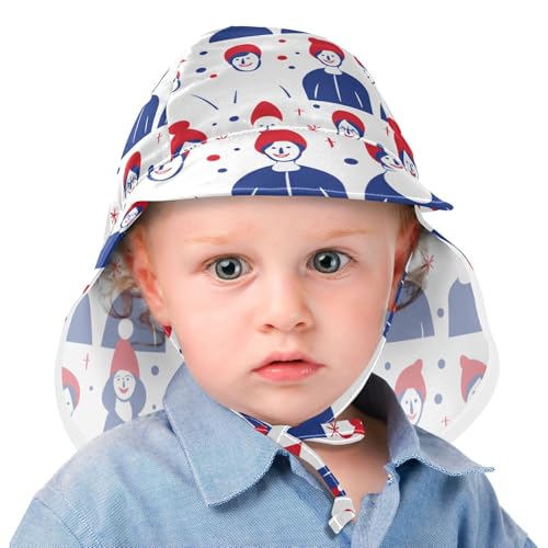 KLL Baby Beach Hats Toddler Boy Hat Girls UPF 50+ Protection Neck Flap Traveling Camping Hat Pattern of People Happy Face2