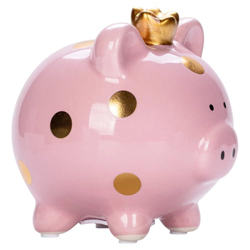 Hucha cerámica Cerdito, Hucha de Cerdo de Cerámica Grande Color Rosa, Juguetes para Niños Regalos de Cumpleaños, para Bebé, Niña, Boda