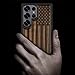 Carveit Magnetic Wooden Case for Samsung Galaxy S25 Ultra Case 2025, TPU Shockproof Cover & Wood Artisan Engraved, Compatible with MagSafe Wireless Chargers (American Flag) Walnut
