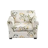 CRFATOP 2 Piece Floral Soft Chair Covers for Dogs Stretch Armchair Cover Slipcovers for 1 Seater Chair Slip Cover Washable Sofa Furniture Covers with 1 Individual Cushion Covers,(Small,03)