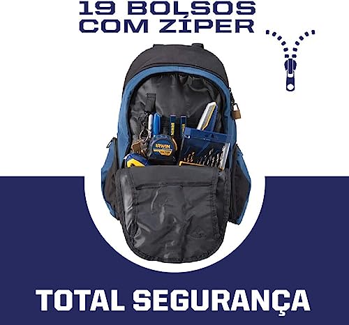 Irwin Mochila, Segura e Confortável, Ideal para Armazenar Ferramentas, com Capacidade de 13kg
