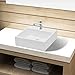 vidaXL Lavabo Cuadrado Moderno con Agujero de Grifo y Desagüe Cerámica Blanco
