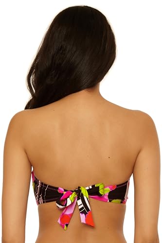 Trina Turk Women's Bougainvillea Ring Twist Bandeau Bikini Top, Floral Print, Adjustable, Tie Back, Swimwear Separates3