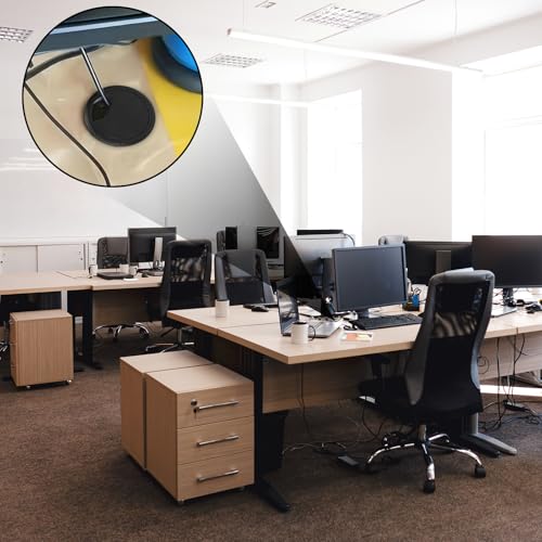 4 Stück Kabeldurchführung Schreibtisch 60mm Kabeldurchlass Kabelauslassdose Kunststoff Schreibtisch Kabeldurchführung Schwarz Kabeldurchlass Tisch für Tisch Office Schreibtische