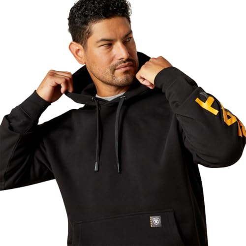 ARIAT mens Rebar Lightweight Logo Hoodie4