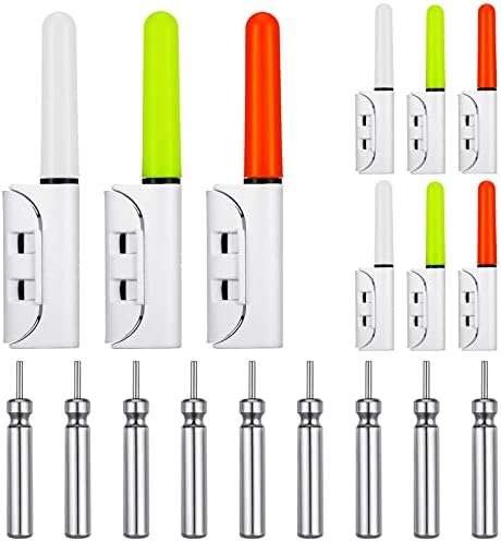 Retisee 9 Pcs 2.5 Inch Fishing Glow Sticks LED Fishing Pole Light Night Fish Strike Alert Glow Stick Bite Alarm Night Fish Rod Waterproof Luminous Rod(Multicolor,Mixed Style)