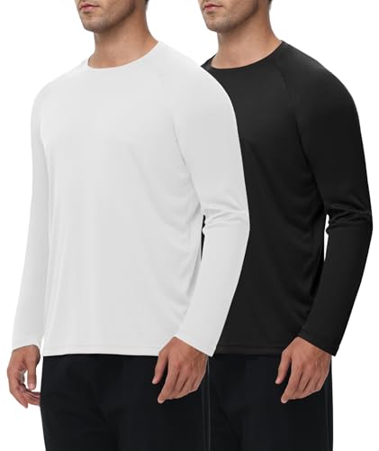Image of Long Sleeve Shirts for Men - Quick Dry Moisture Wicking UV UPF Sun Protection T-Shirts for Fishing Workout Swim