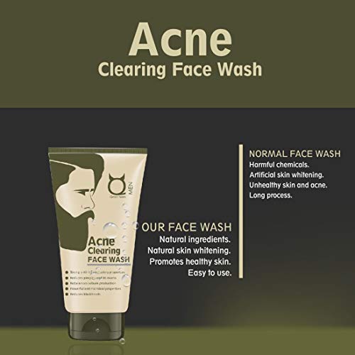 Image of Qraa Face Wash For Men Helps in Acne - With Turmeric & Tea Tree Oil and Suitable for all Skin Types | 100gm